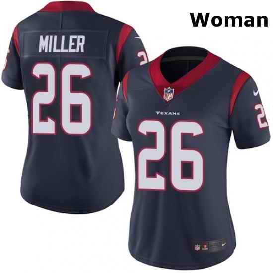 Womens Nike Houston Texans 26 Lamar Miller Elite Navy Blue Team Color NFL Jersey